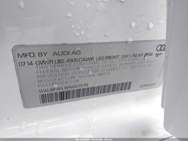 Продаж на аукціоні авто 2015 Audi A4 2.0t Premium, vin: WAUBFAFL9FN007570, номер лоту: 44660659