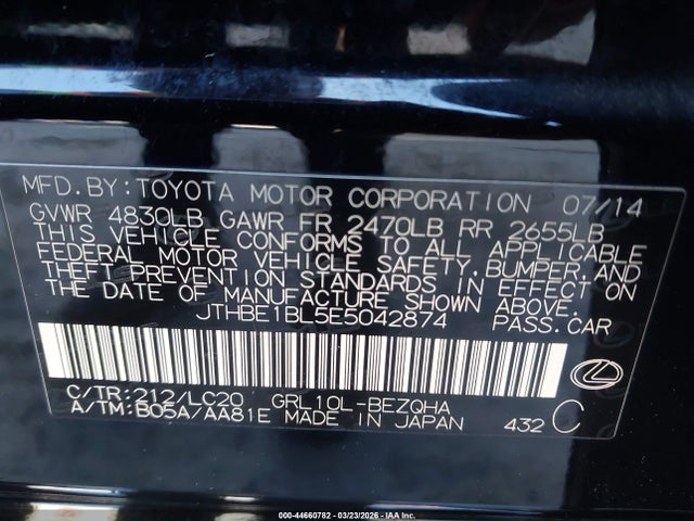 Lexus GS 350 2014 JTHBE1BL5E5042874 Image 9