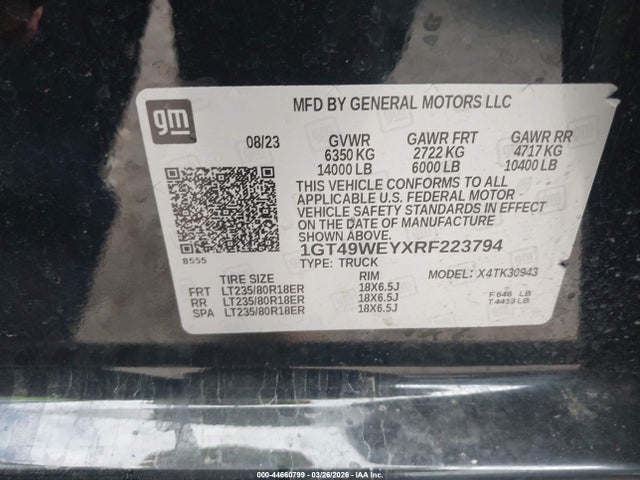 Продажа на аукционе авто 2024 Gmc Sierra 3500hd 4wd  Long Bed Denali, vin: 1GT49WEYXRF223794, номер лота: 44660799