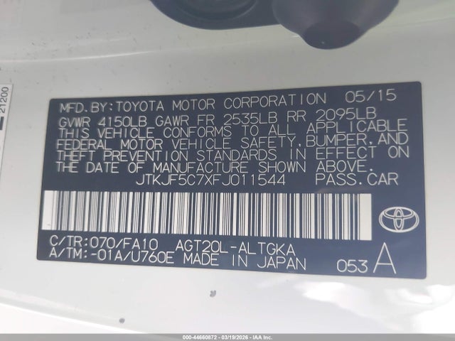 Scion TC 2015 JTKJF5C7XFJ011544 Image 9