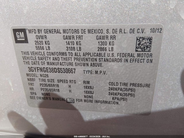 2013 CADILLAC SRX 3GYFNGE38DS530667 Photo 8