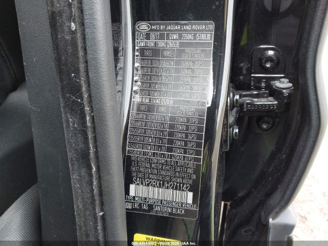 Aukcja sprzedaży 2018 Land Rover Range Rover Evoque Se/se Premium, vin: SALVP2RX1JH271142, numer aukcji: 44660902