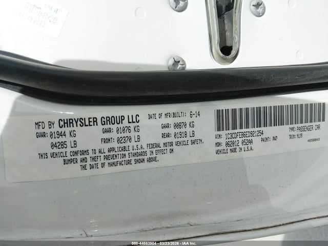 2014 Dodge Dart Gt მანქანა იყიდება აუქციონზე, vin: 1C3CDFEB6ED921254, აუქციონის ნომერი: 44660904