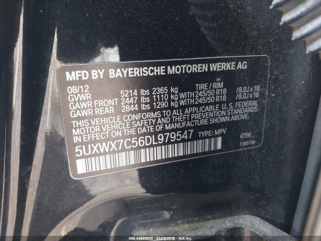 2013 BMW X3 5UXWX7C56DL979547 Photo 8