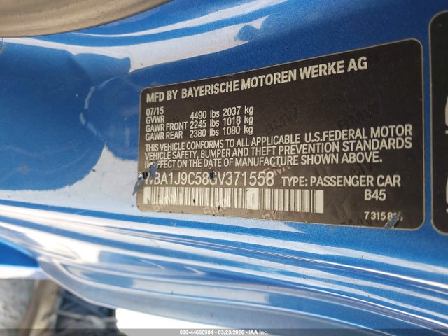 2016 Bmw M235i Xdrive მანქანა იყიდება აუქციონზე, vin: WBA1J9C58GV371558, აუქციონის ნომერი: 44660984