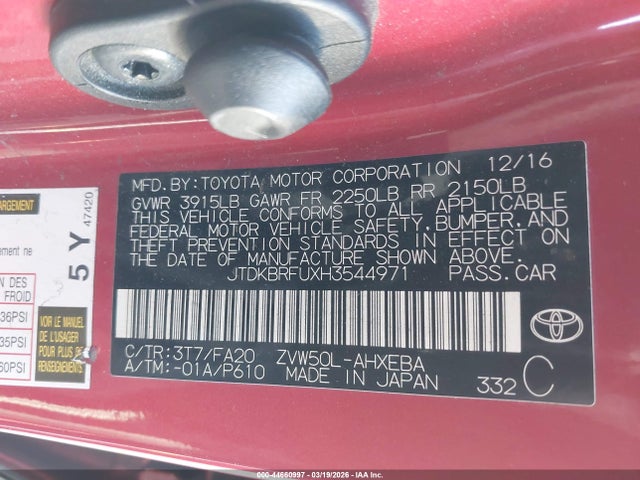2017 TOYOTA PRIUS JTDKBRFUXH3544971 Photo 8