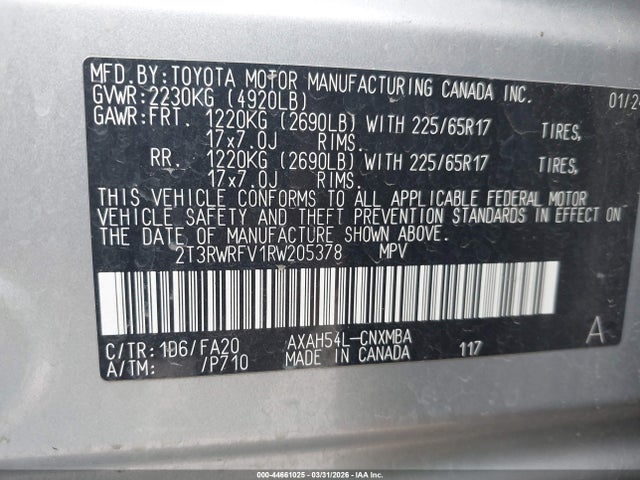 Продаж на аукціоні авто 2024 Toyota Rav4 Hybrid Xle, vin: 2T3RWRFV1RW205378, номер лоту: 44661025
