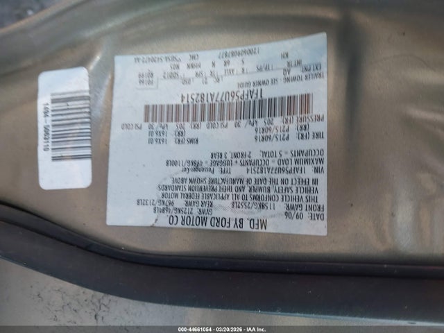 2007 FORD TAURUS 1FAFP56U77A182514 Photo 8