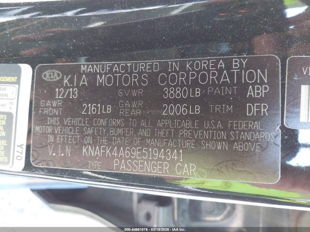 KIA FORTE LX 2014 KNAFK4A69E5194341 Image 9