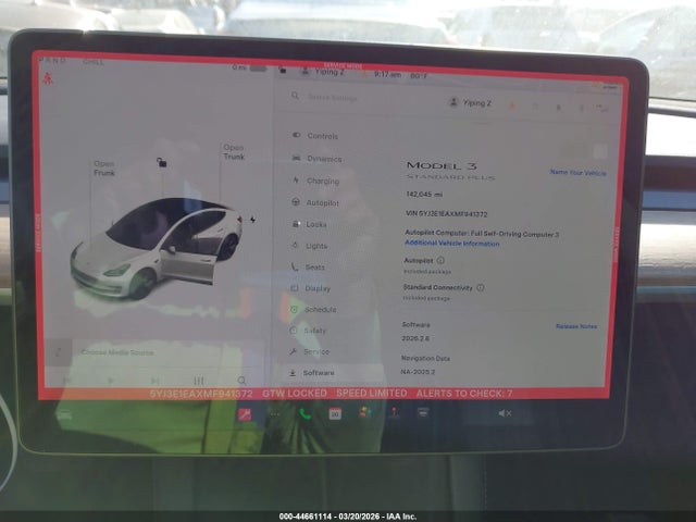 2021 Tesla Model 3 Standard Range Plus Rear-wheel Drive მანქანა იყიდება აუქციონზე, vin: 5YJ3E1EAXMF941372, აუქციონის ნომერი: 44661114