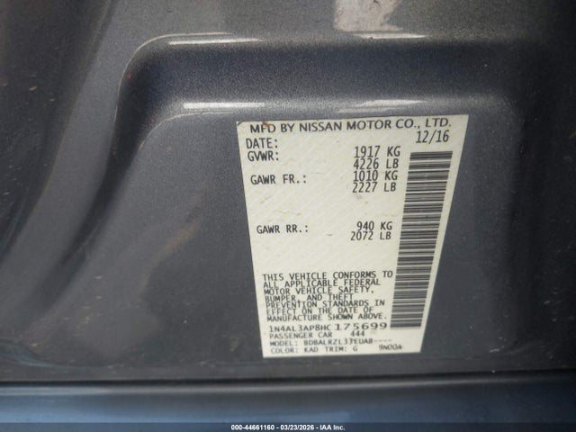 1N4AL3AP8HC175699 Nissan Altima 2.5 Sl