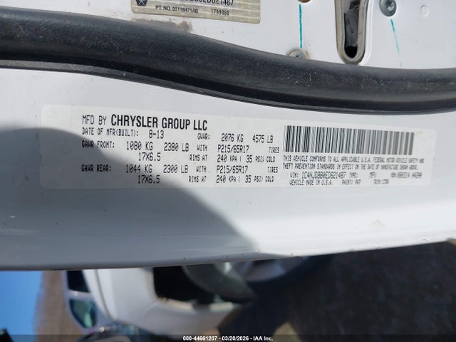 44661207 :رقم المزاد ، 1C4NJDBB0ED621487 vin ، 2014 Jeep Compass Sport مزاد بيع