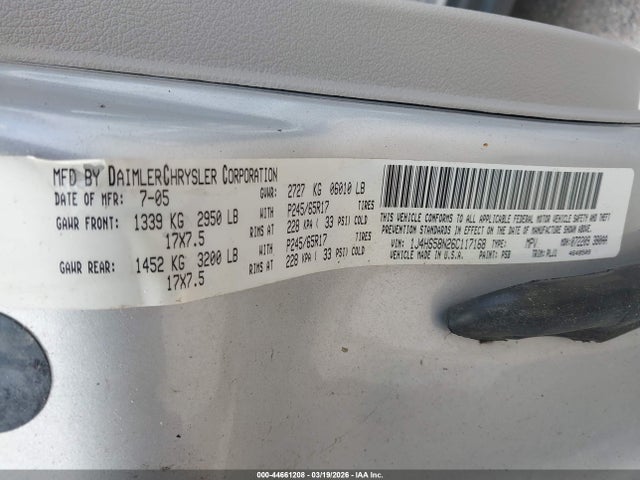 2006 JEEP GRAND CHEROKEE 1J4HS58N26C117168 Photo 8