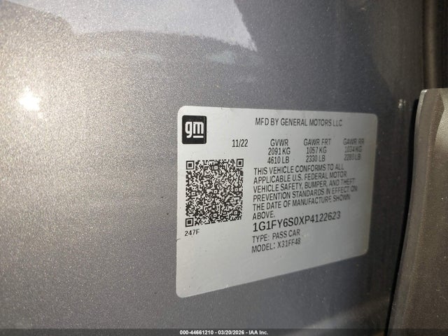 1G1FY6S0XP4122623 Chevrolet Bolt Euv Fwd Lt