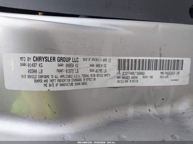 2012 FIAT 500 3C3CFFAR8CT328483 Photo 8