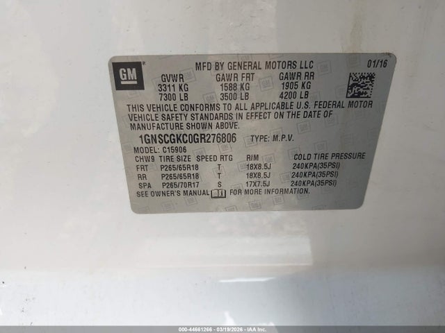 2016 CHEVROLET SUBURBAN 1GNSCGKC0GR276806 Photo 8