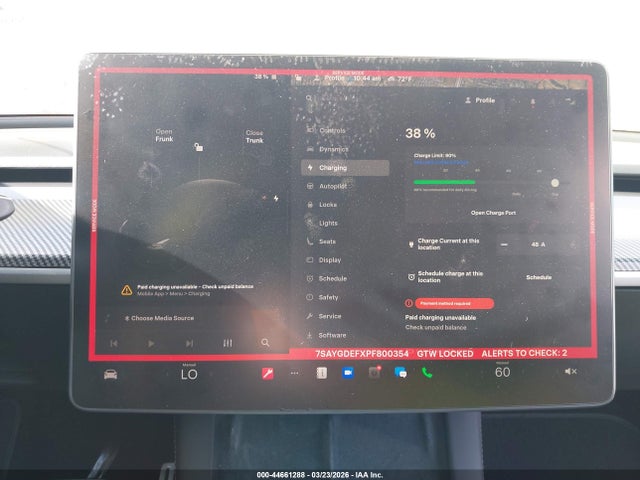 44661288 :رقم المزاد ، 7SAYGDEFXPF800354 vin ، 2023 Tesla Model Y Performance Dual Motor All-wheel Drive مزاد بيع