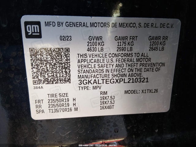 Продаж на аукціоні авто 2023 Gmc Terrain Awd Sle, vin: 3GKALTEGXPL210321, номер лоту: 44661293