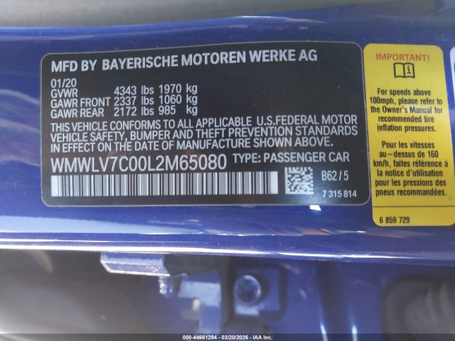 2020 MINI CLUBMAN WMWLV7C00L2M65080 Photo 8