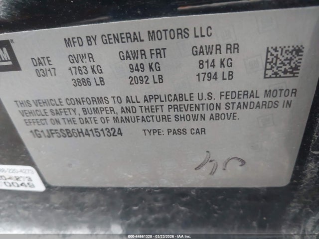 2017 CHEVROLET SONIC 1G1JF5SB6H4151324 Photo 8