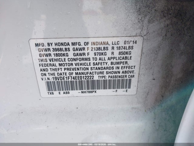 Aukcja sprzedaży 2014 Acura Ilx 2.0l, vin: 19VDE1F74EE012222, numer aukcji: 44661365