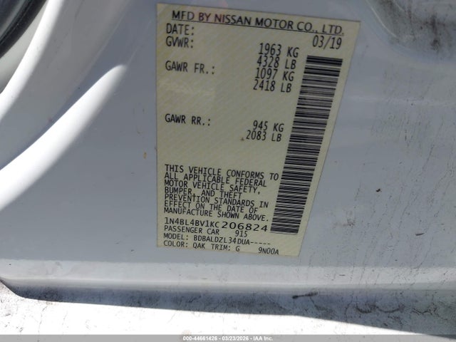 2019 NISSAN ALTIMA 1N4BL4BV1KC206824 Photo 8