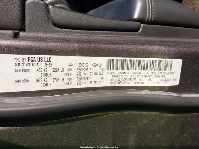 2015 JEEP GRAND CHEROKEE 1C4RJEAG5FC957373 Photo 8