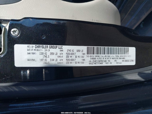 Продаж на аукціоні авто 2015 Chrysler Town & Country Touring-l, vin: 2C4RC1CG8FR521608, номер лоту: 44661475