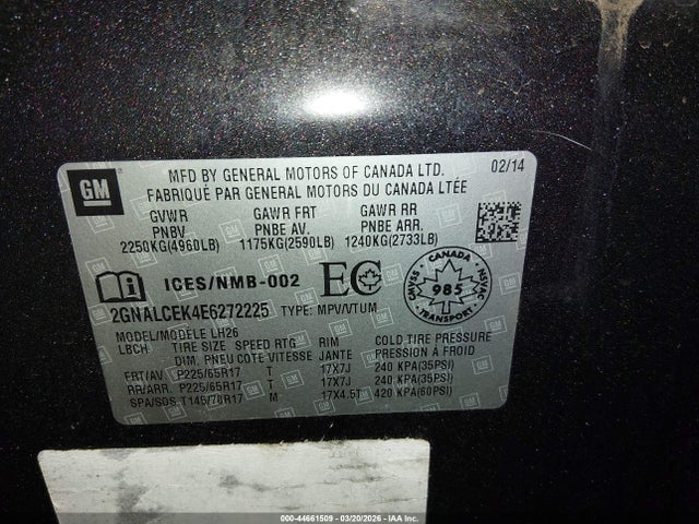 Chevrolet Equinox 2lt 2014 2GNALCEK4E6272225 Image 9