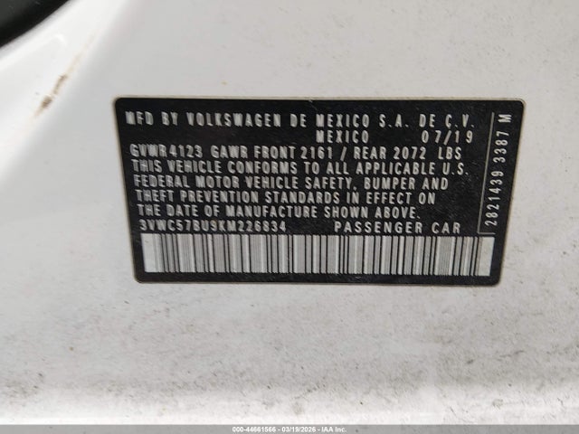2019 VOLKSWAGEN JETTA 3VWC57BU9KM226834 Photo 8