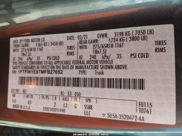 Ford F-150 Xlt 2021 1FTFW1E87MFB27652 Image 9