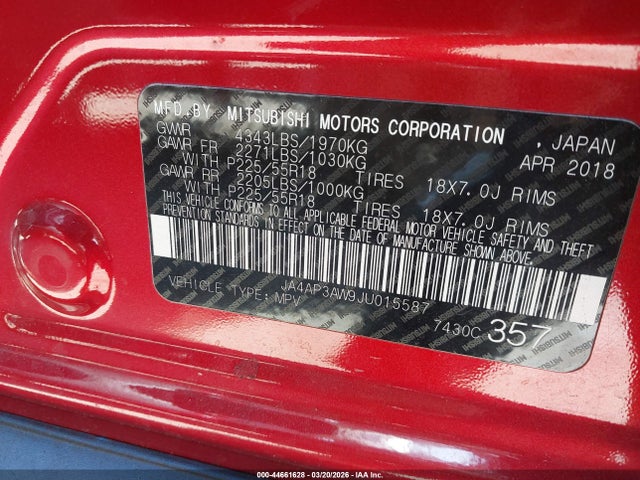 2018 MITSUBISHI OUTLANDER SPORT JA4AP3AW9JU015587 Photo 8