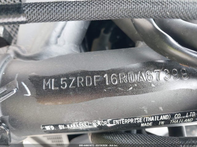 44661672 :رقم المزاد ، ML5ZRDF16RDA67399 vin ، 2024 Kawasaki Zr900 F مزاد بيع