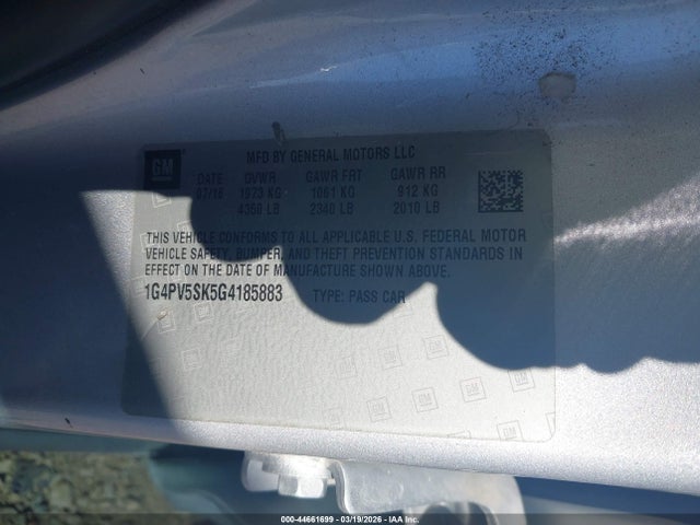 Aukcja sprzedaży 2016 Buick Verano 1sv, vin: 1G4PV5SK5G4185883, numer aukcji: 44661699
