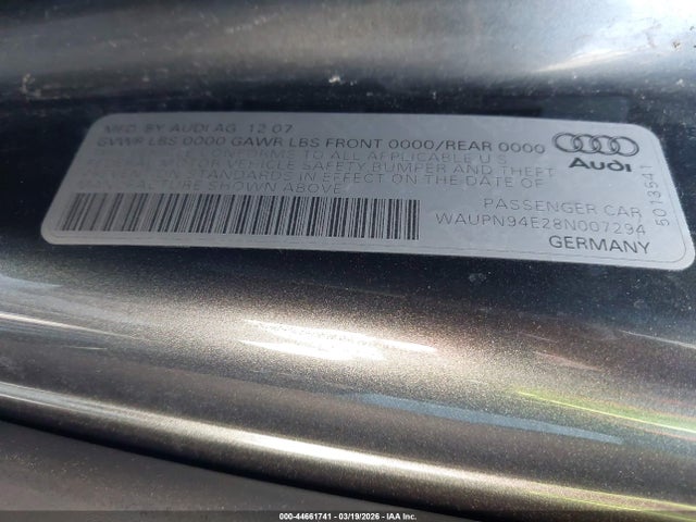 2008 AUDI S8 WAUPN94E28N007294 Photo 8