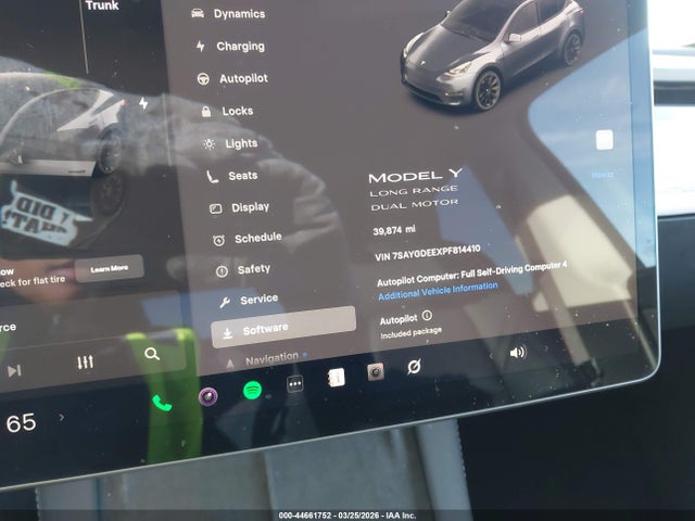 44661752 :رقم المزاد ، 7SAYGDEEXPF814410 vin ، 2023 Tesla Model Y Awd/long Range Dual Motor All-wheel Drive مزاد بيع