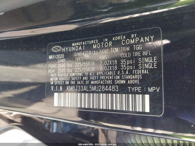 KM8J33AL5MU284483 Hyundai TUCSON SEL