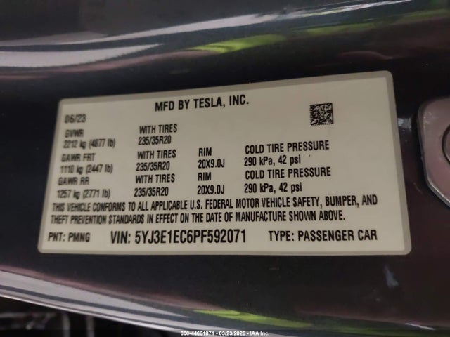 2023 TESLA MODEL 3 5YJ3E1EC6PF592071 Photo 8