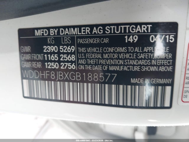Aukcja sprzedaży 2016 Mercedes-benz E 350 4matic, vin: WDDHF8JBXGB188577, numer aukcji: 44661941