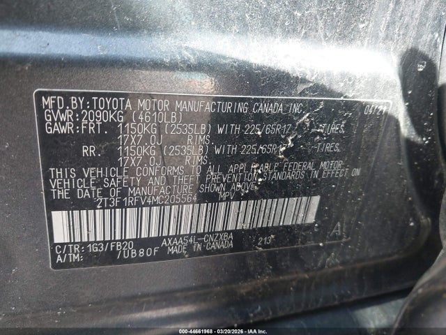 2T3F1RFV4MC205564 Toyota RAV4 LE