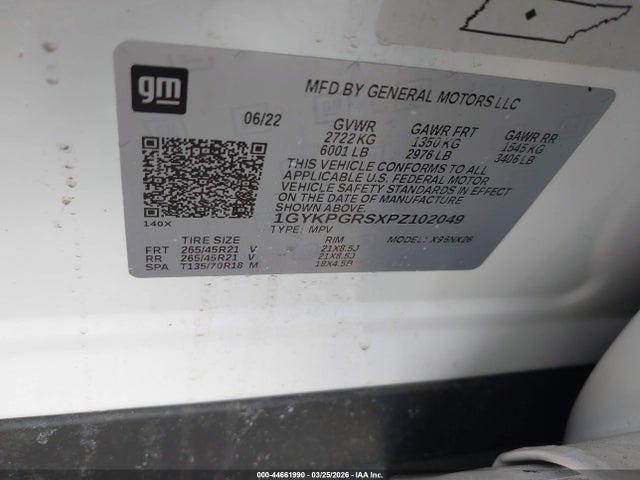 2023 Cadillac Xt6 Awd Sport მანქანა იყიდება აუქციონზე, vin: 1GYKPGRSXPZ102049, აუქციონის ნომერი: 44661990
