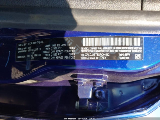 Aukcja sprzedaży 2016 Jeep Renegade Latitude, vin: ZACCJABT8GPC44412, numer aukcji: 44661995