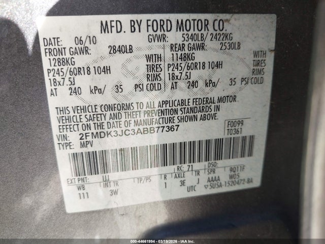 2010 FORD EDGE 2FMDK3JC3ABB77367 Photo 8
