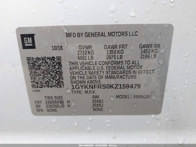 Продажа на аукционе авто 2019 Cadillac Xt5 Premium Luxury, vin: 1GYKNFRS0KZ159479, номер лота: 44662009