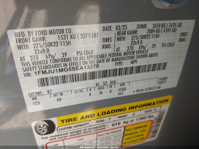 1FMJU1MG5SEA13270 Ford Expedition Platinum