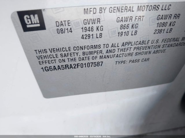 2015 CADILLAC ATS 1G6AA5RA2F0107587 Photo 8