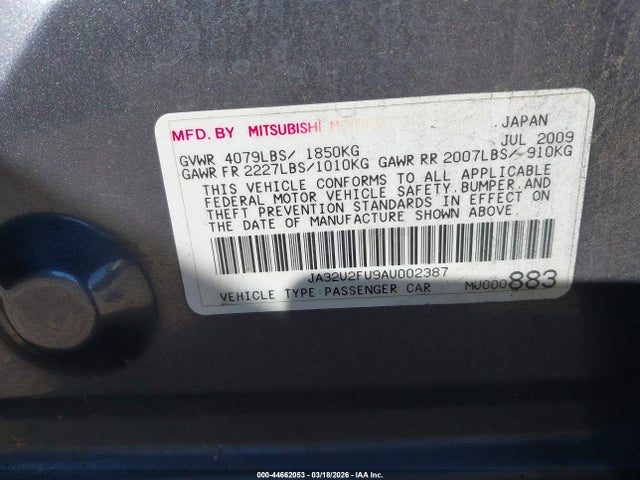 2010 MITSUBISHI LANCER JA32U2FU9AU002387 Photo 8