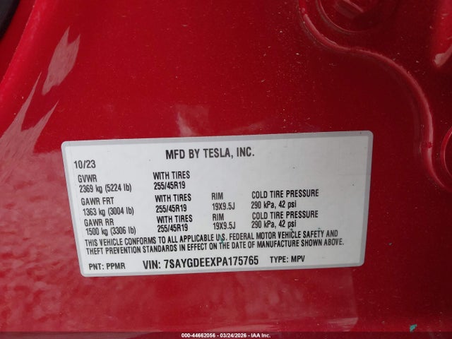 2023 TESLA MODEL Y 7SAYGDEEXPA175765 Photo 8