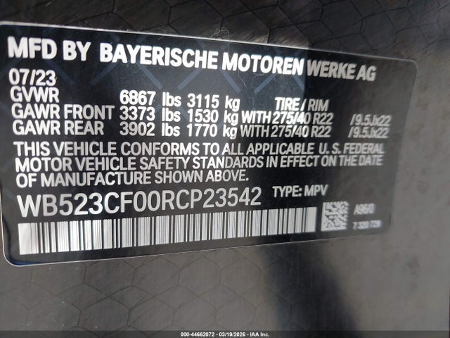WB523CF00RCP23542 BMW Ix Xdrive50