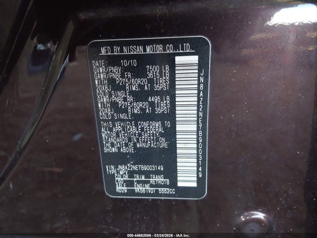Продажа на аукционе авто 2011 Infiniti Qx56, vin: JN8AZ2NE7B9003149, номер лота: 44662086